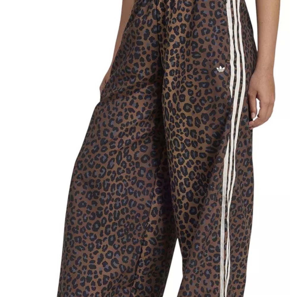 Adidas Brown and Black Leopard Track Pants
